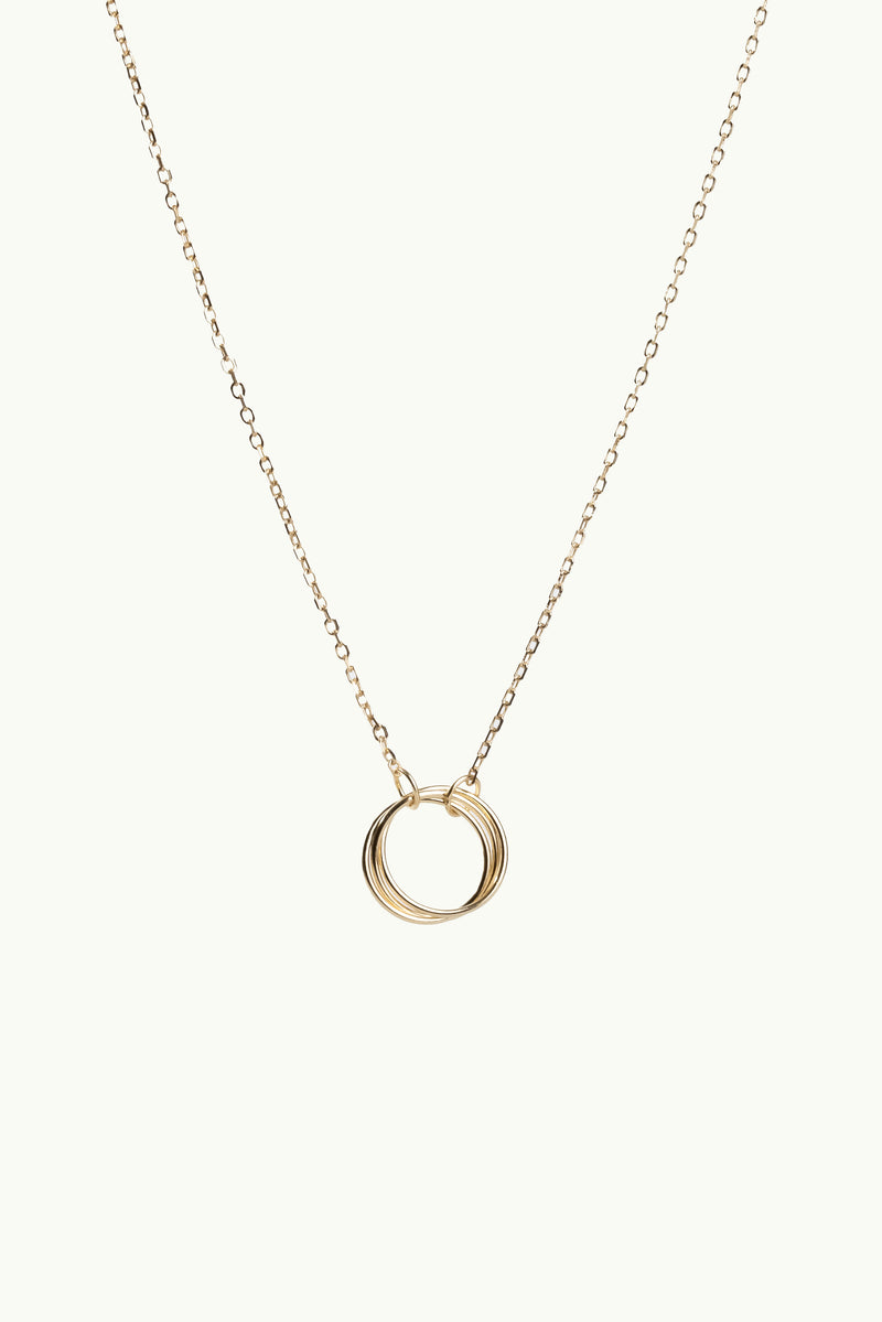 Double Ring Necklace Gold