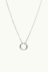 Double Ring Necklace Silver