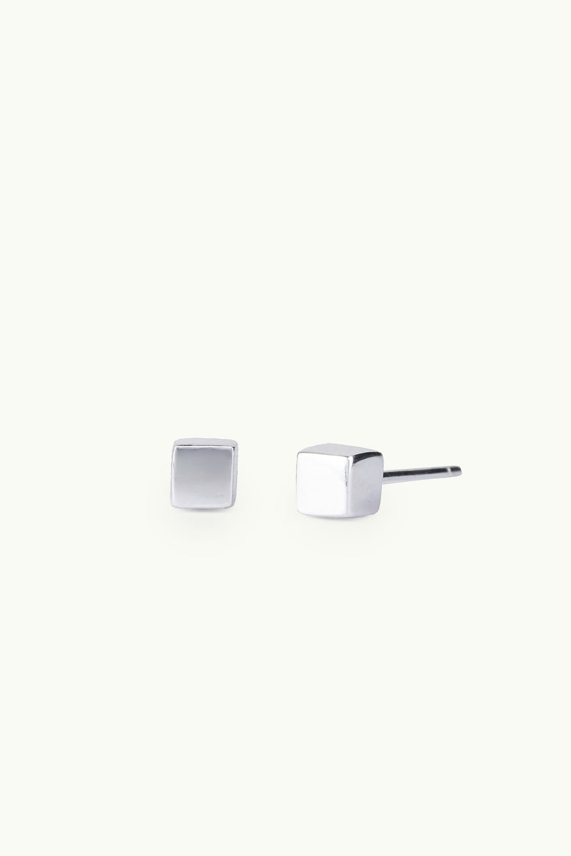 Cube Earrings Silver