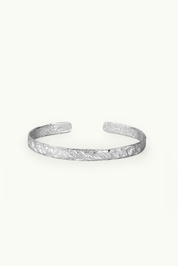 Crumpled Foil Cuff Bracelet Silver