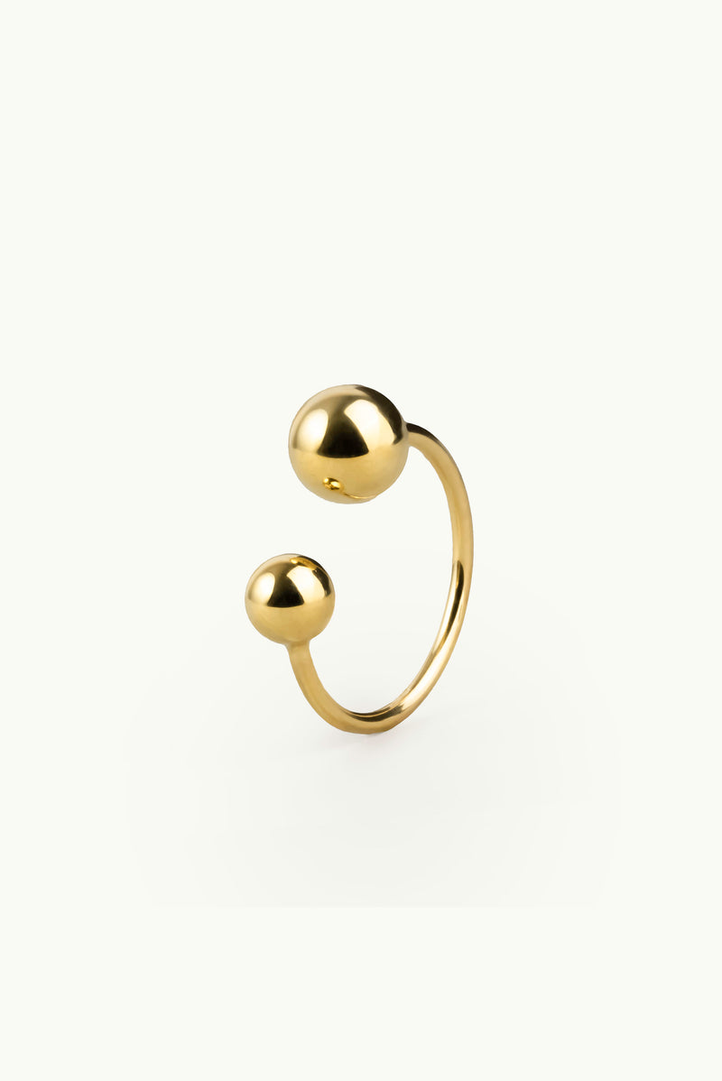 Big & Small Split Bubble Multisize Ring Gold