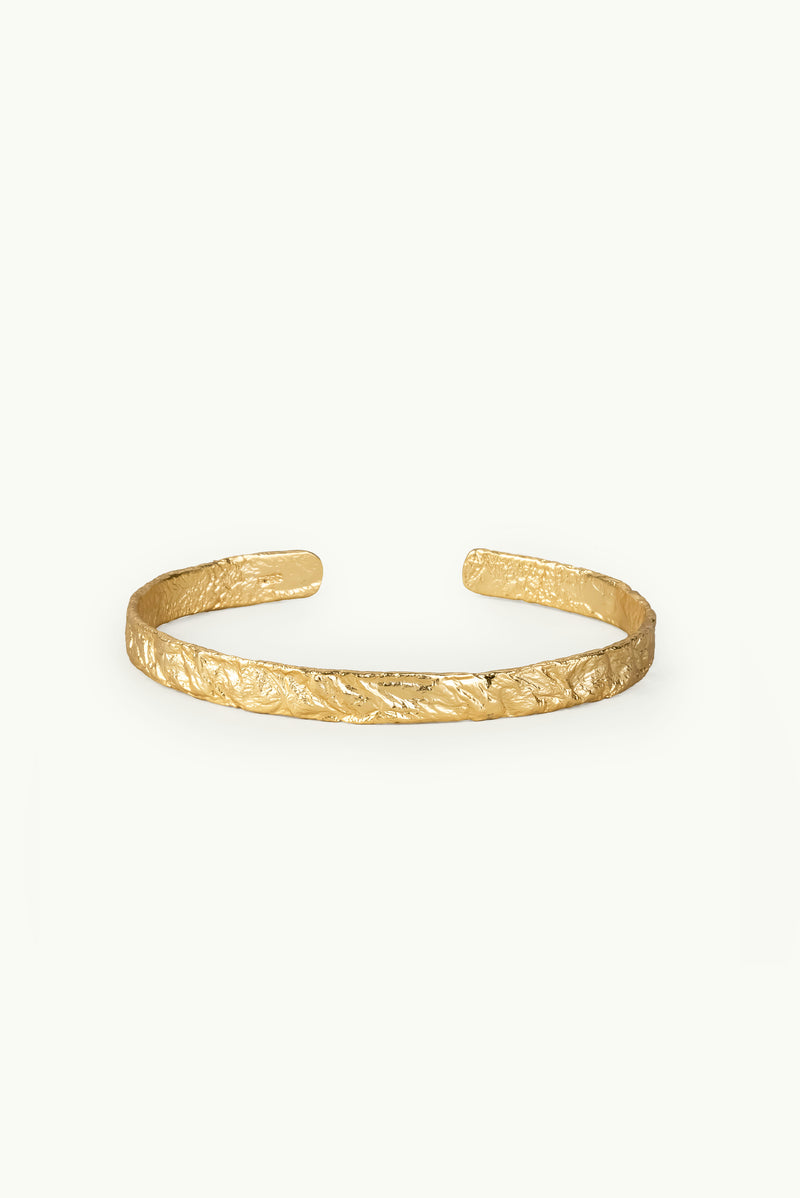 Crumpled Foil Cuff Bracelet Gold