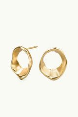 Irregular Circle Stud Earrings Gold