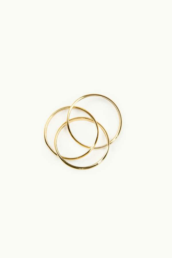 Triple Plain Ring Gold