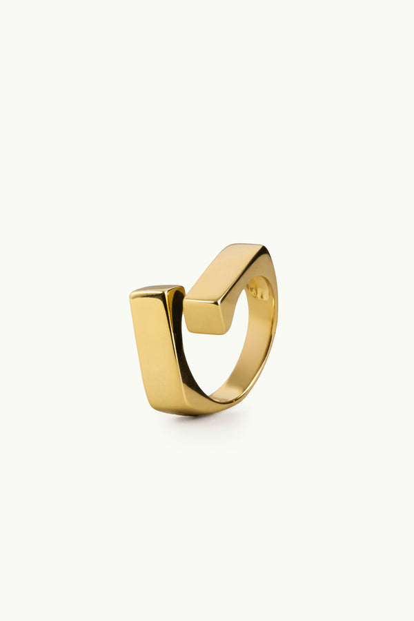 Angled Multisize Ring Gold