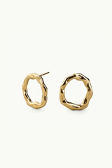 Imperfect Circle Stud Earrings Gold