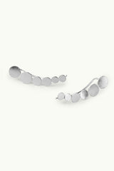 Circle Plate Line Earrings Silver