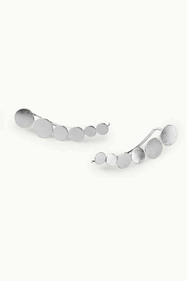 Circle Plate Line Earrings Silver