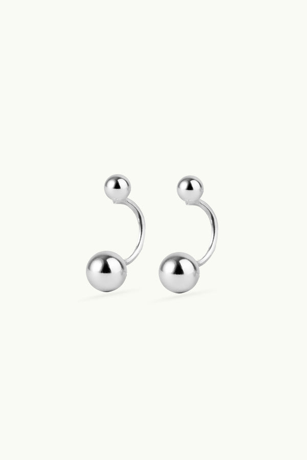 Multi Double Bubble Earrings Silver