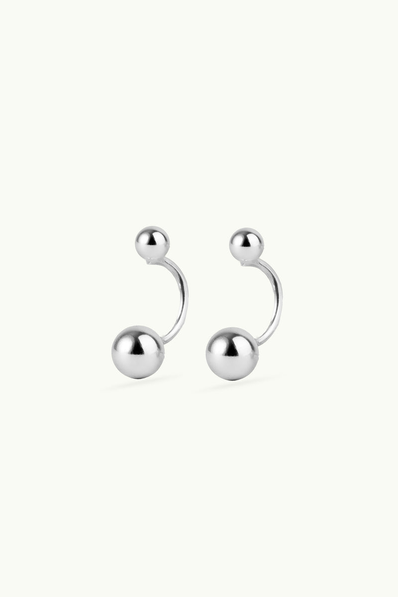 Multi Double Bubble Earrings Silver