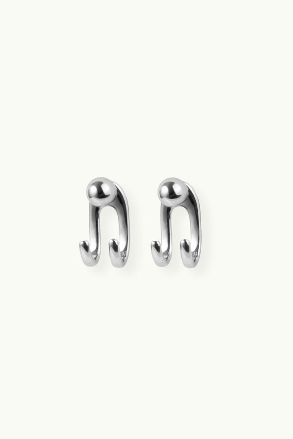 Multi Bubble Hug Earrings Silver