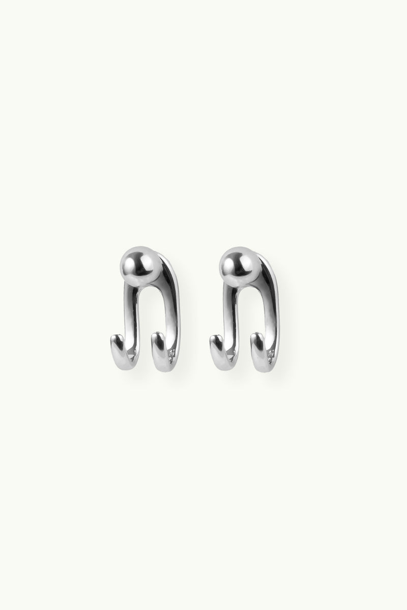 Multi Bubble Hug Earrings Silver