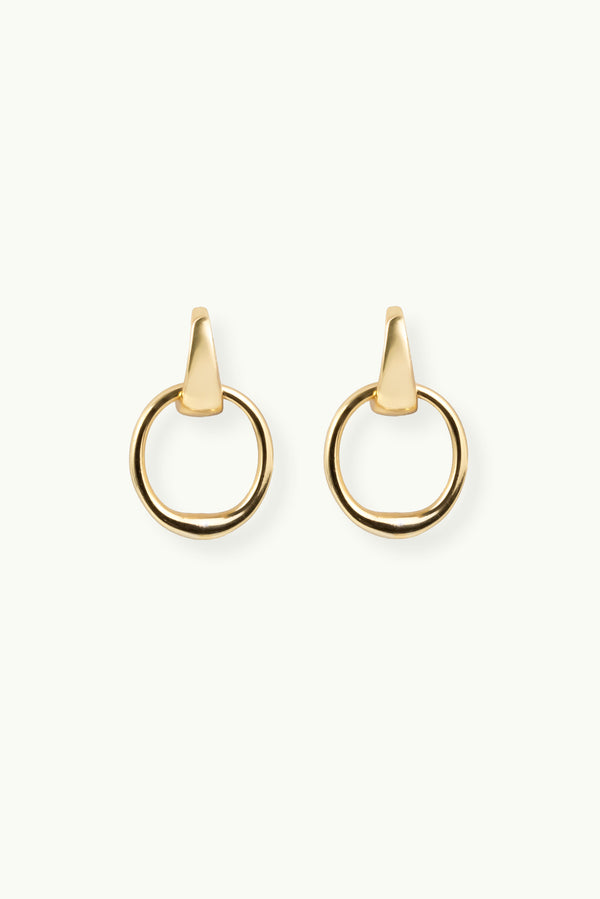 Single Circle Stud Earrings Gold