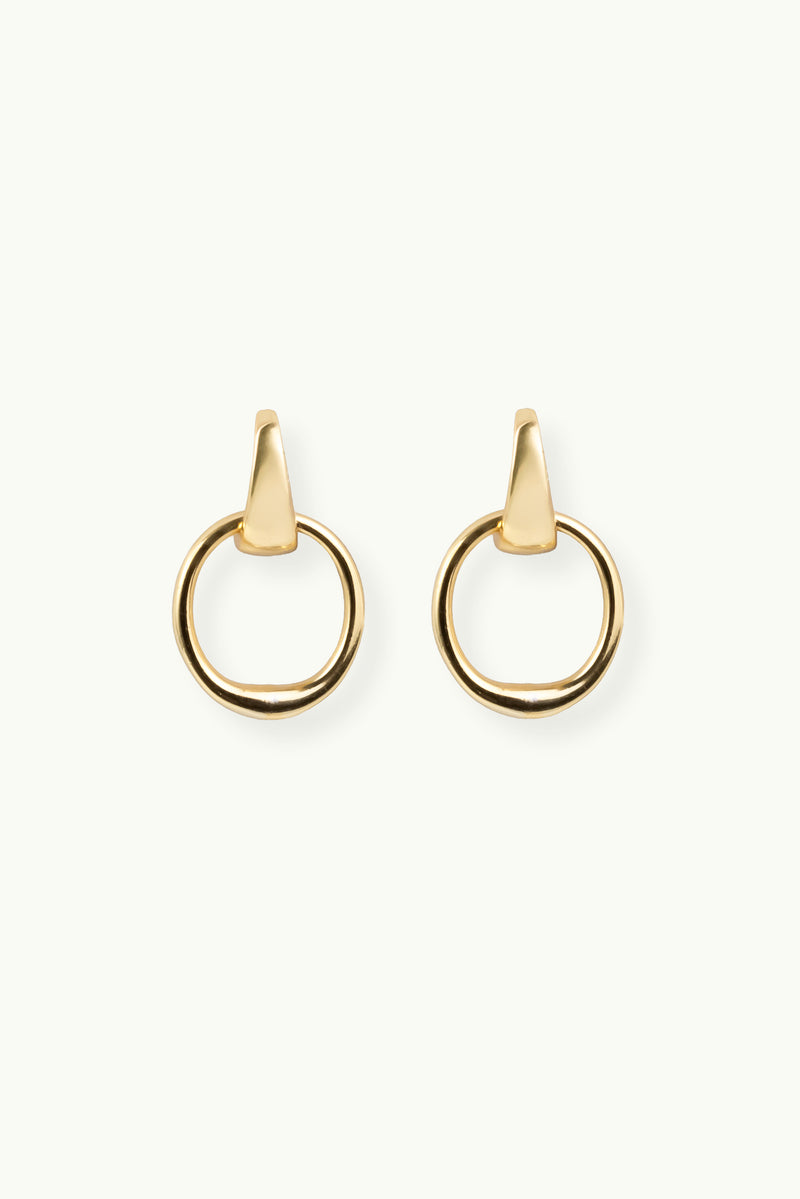Single Circle Stud Earrings Gold