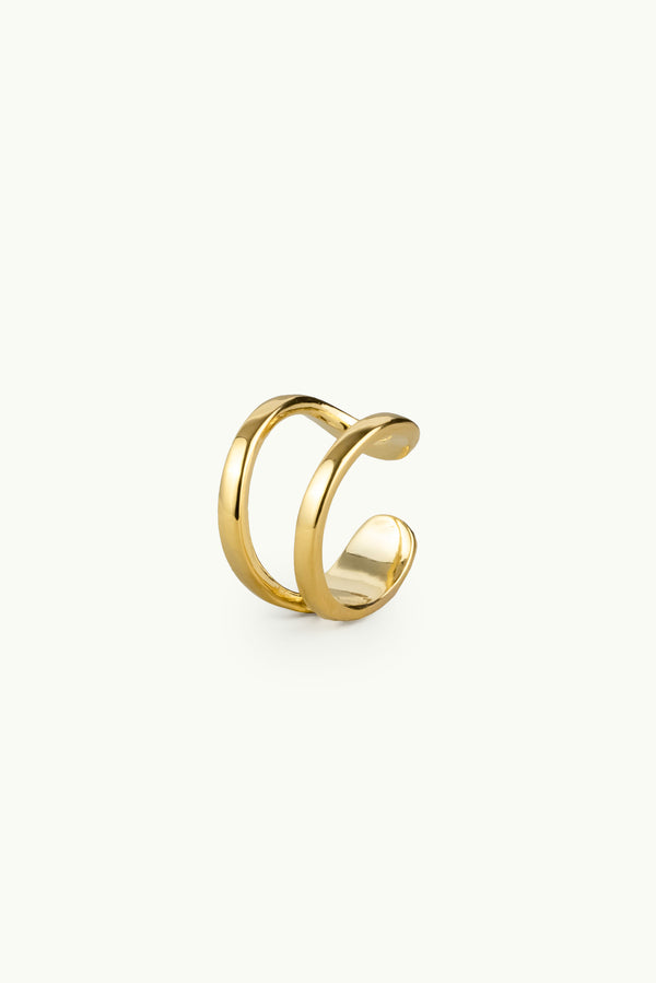 Double Plain Ear Cuff Gold