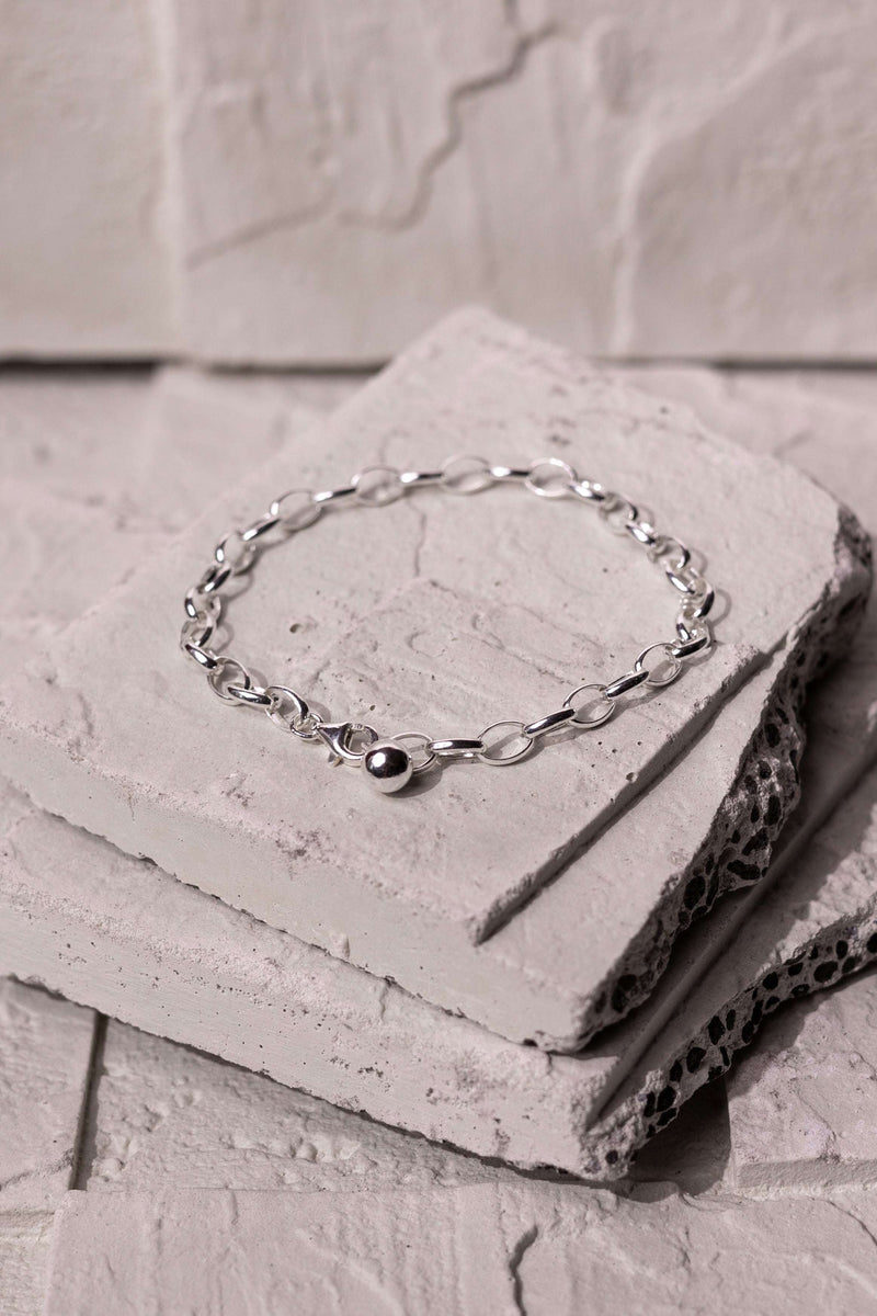Bubble Cable Chain Bracelet Silver