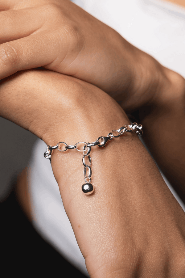 Bubble Cable Chain Bracelet Silver