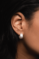 Crumpled Foil Earrings Silver