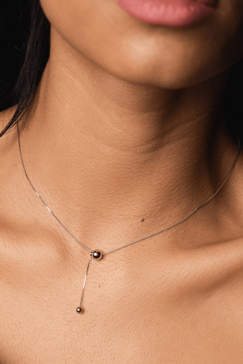 Double Bubble Necklace Silver