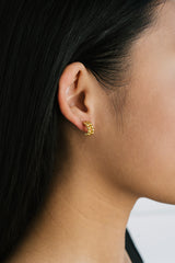 Double Row Bubble Earrings Gold