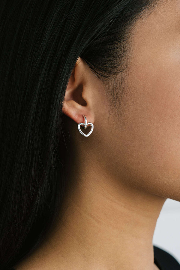 Heart Earrings Silver