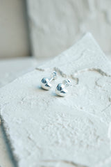 Heart Stud Earrings Silver