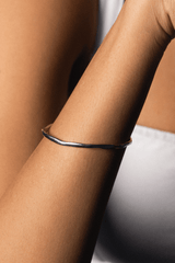 Imperfect Plain Cuff Bracelet Silver