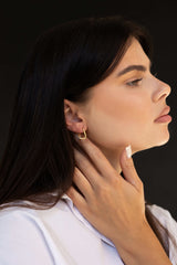 Twisted Oval Hoop Earrings Gold