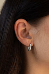 Molten Oval Hoop Earrings Silver