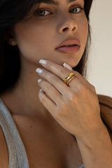 Double Multisize Ring Gold