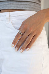 Double Multisize Ring Silver