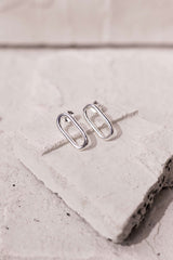 Pill Stud Earrings Silver