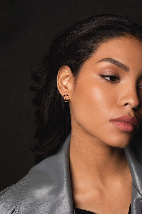 Rectangle Stud Earrings Gold