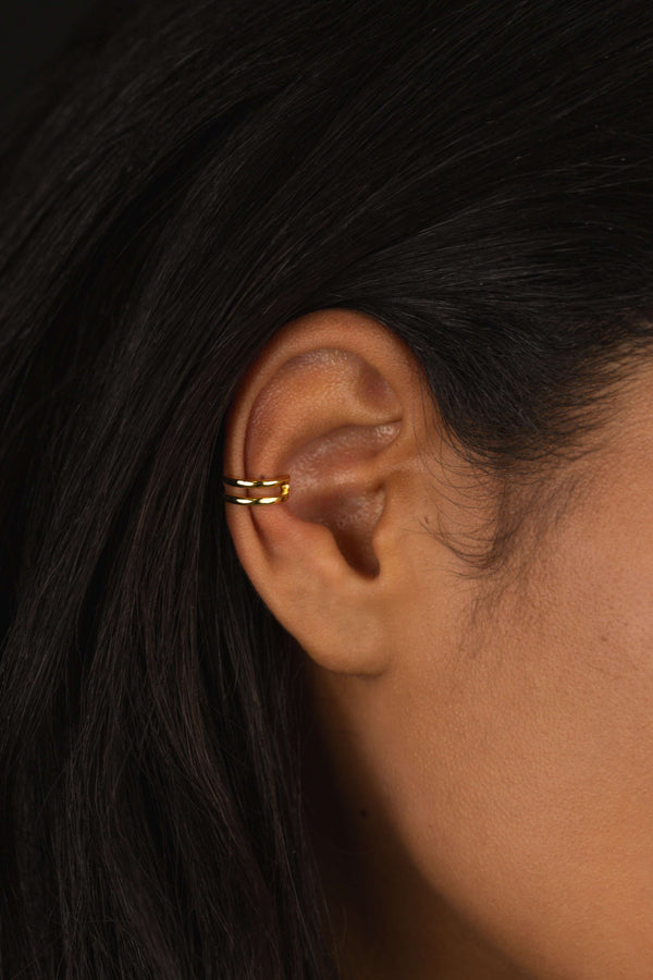 Split Double Ear Cuff Gold