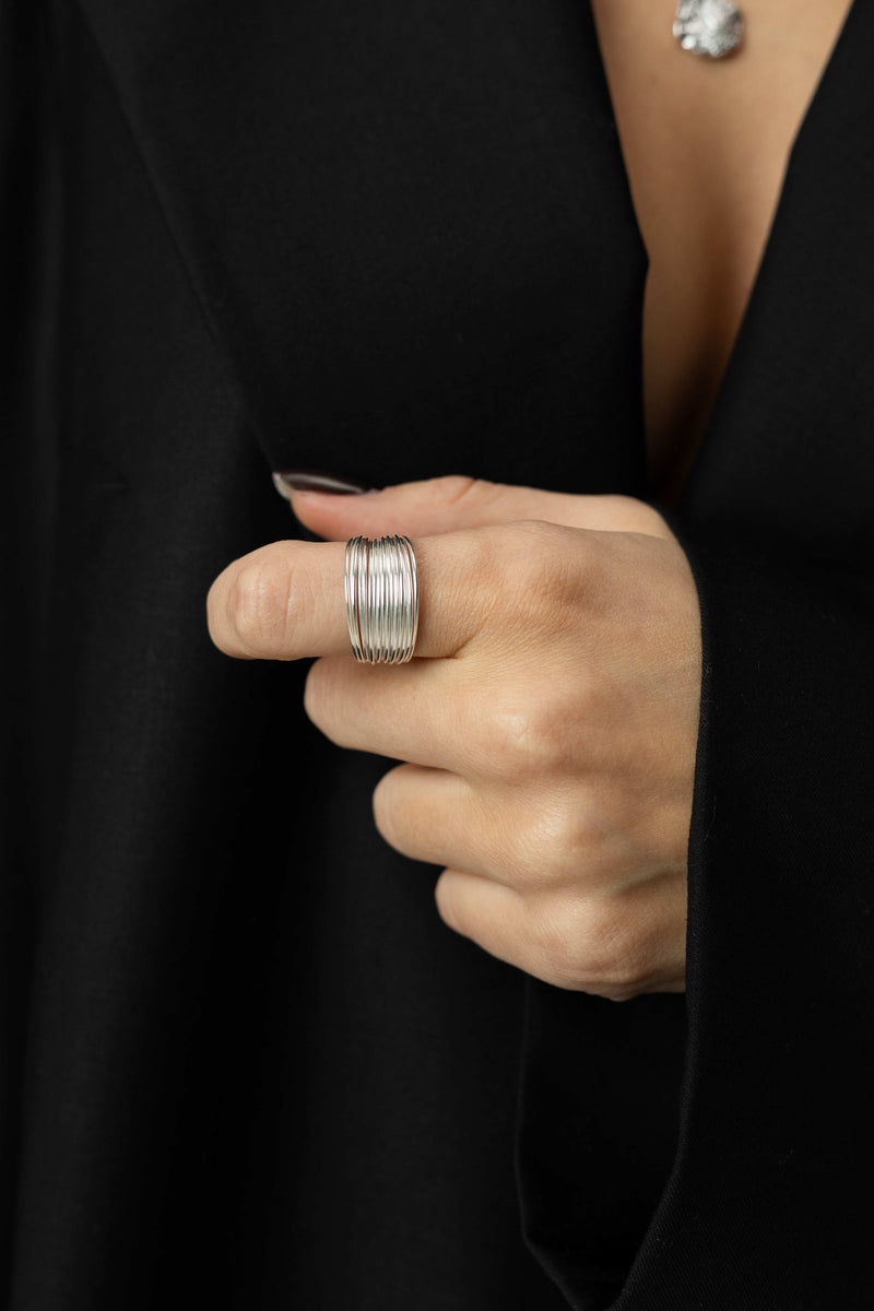 Multi Wire Ring Silver | KÒTY