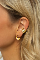 Wide Hammered Ear Cuff Gold