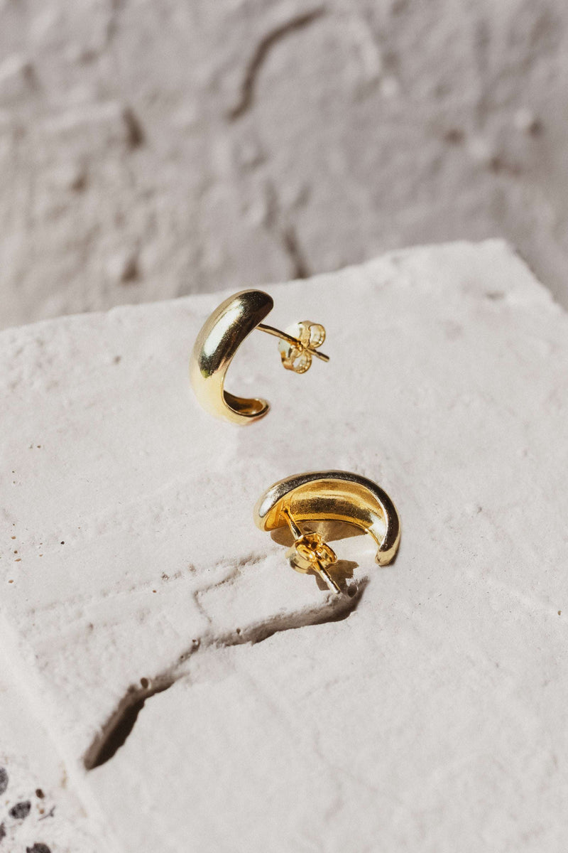 Curved Earrings Gold