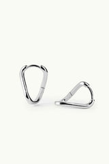 Twisted Oval Hoop Earrings Silver