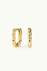 Molten Oval Hoop Earrings Gold