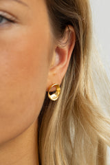 Irregular Circle Stud Earrings Gold