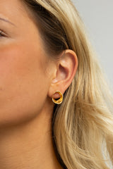 Irregular Circle Stud Earrings Gold