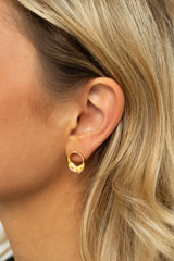Irregular Circle Stud Earrings Gold