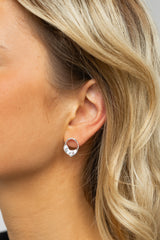 Irregular Circle Stud Earrings Silver