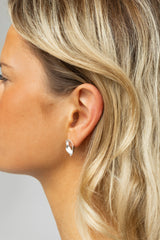 Irregular Circle Stud Earrings Silver