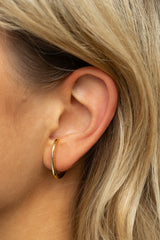 Plain Suspender Earrings Gold