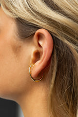 Plain Suspender Earrings Gold