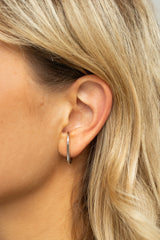 Plain Suspender Earrings Silver