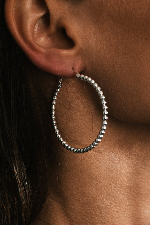 Big Circle Bubble Earrings Silver