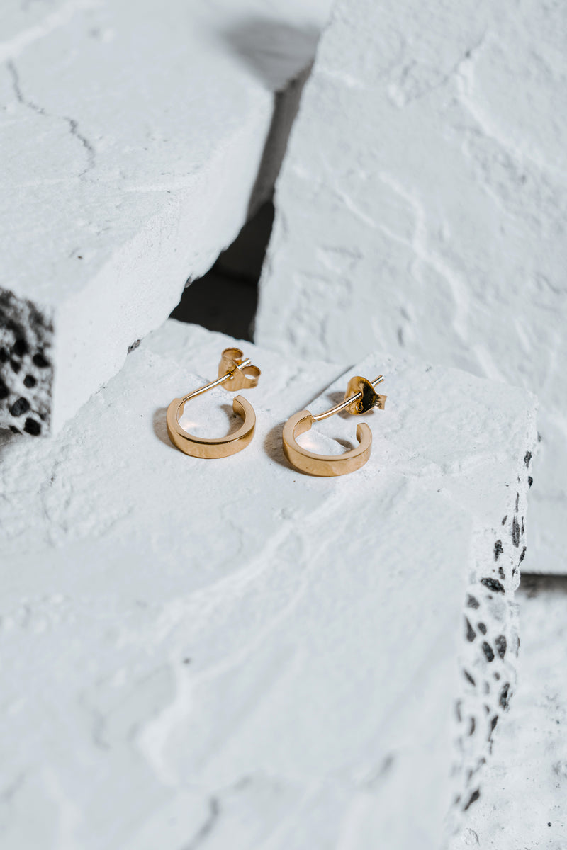 Little Flat Hoops Gold