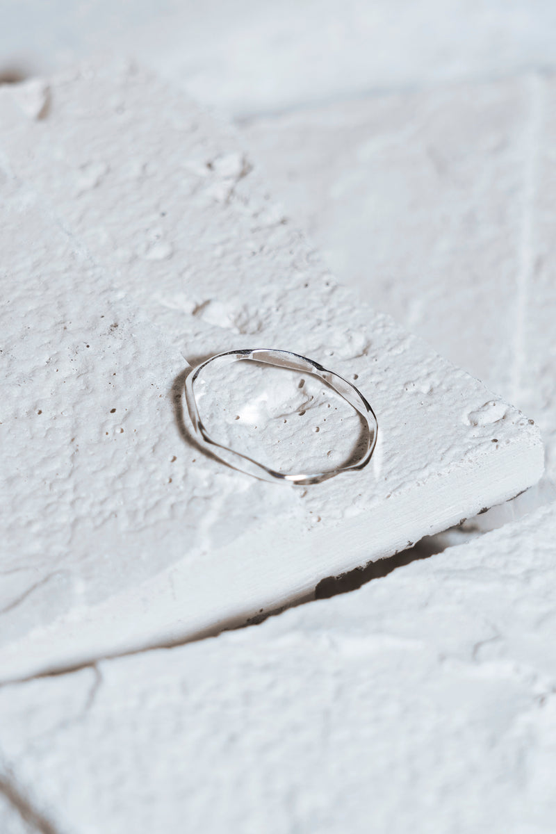 2mm Hammered Ring Silver